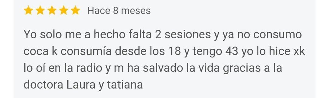 Centro de tratamiento de la adicción a la cocaína en Valencia. Testimonio