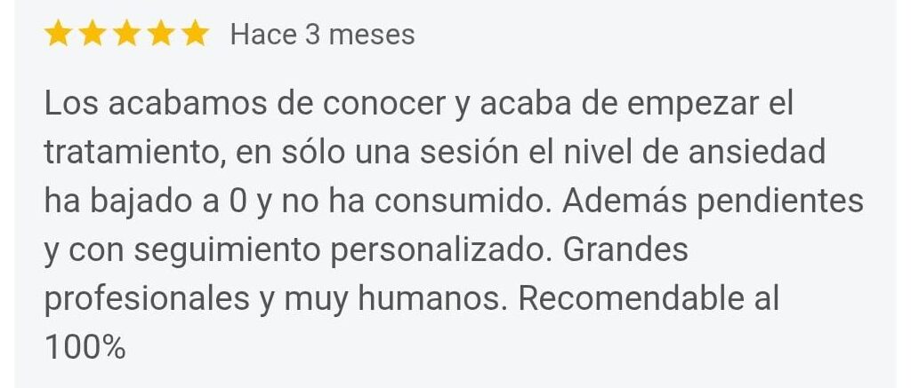 Centro de tratamiento de la adicción a la cocaína en Valencia. Testimonio